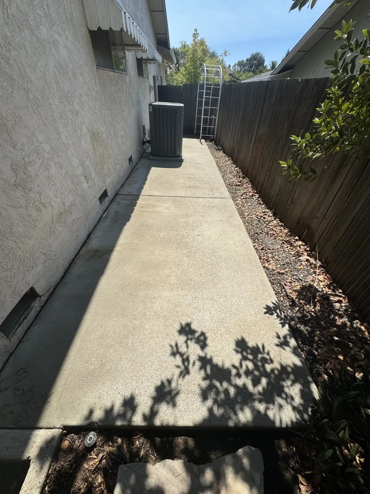 Concrete walkway after cleaning